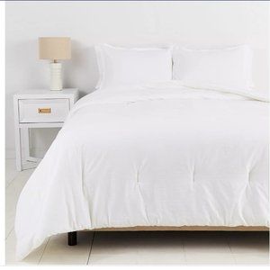 Simply Essential Garment Washed 2-Piece Twin/Twin XL Duvet Cover Set in White